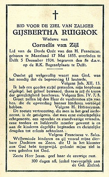 foto-6 achterkant bidprent Gijsbertha Ruigrok
